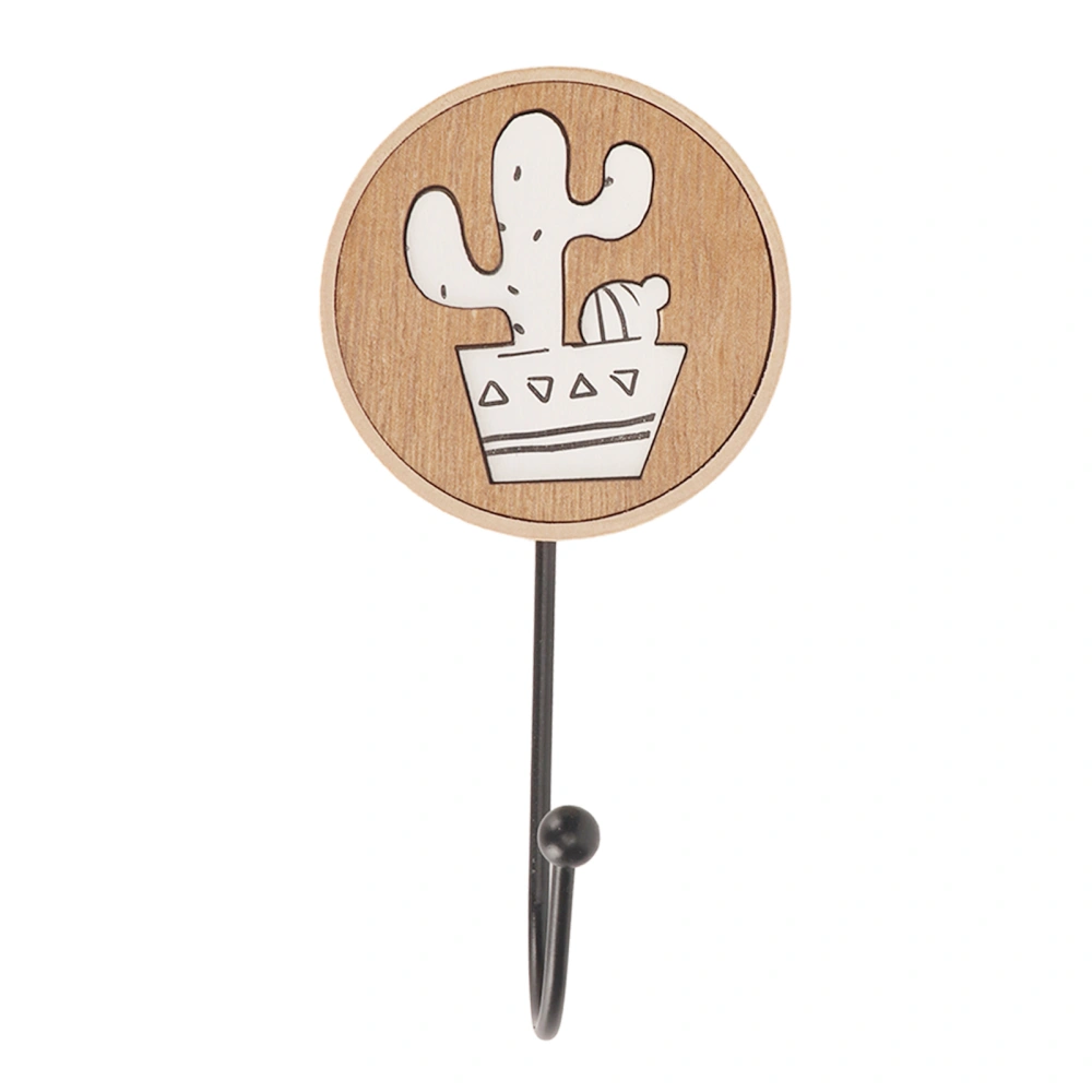 Cute Animal Wood Hooks Cartoon Strong Adhesion Polishing Wood Hooks Wall Hooks for Bedroom Kitchen Cactus