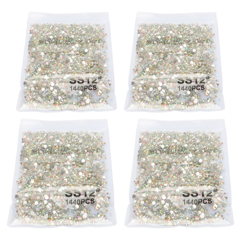 5760PCS Crystal Rhinestones Exquisite Cutting Flat Back Round Rhinestones for DIY Crafts Jewelry Decoration