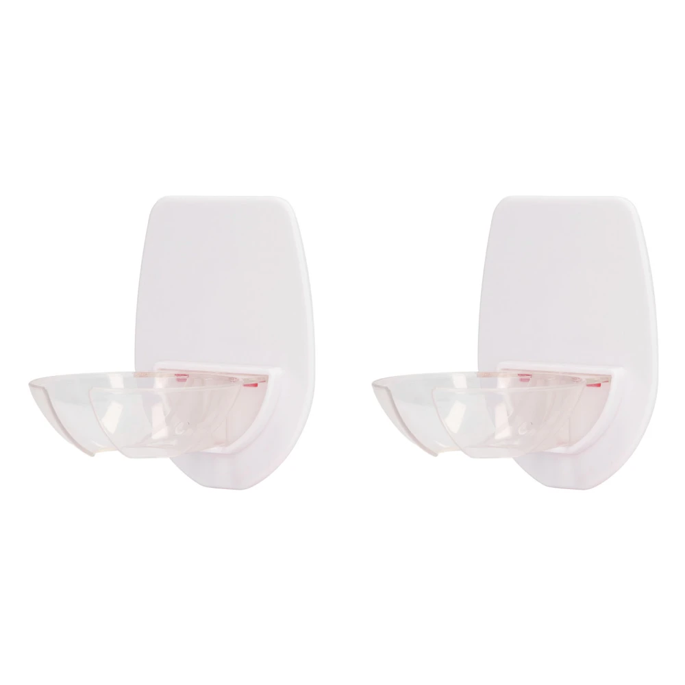 2Pcs Shower Wine Holder Transparent Plastic Simple Compact Easy Mounting Wine Glass Holder for Bathtub Bathroom