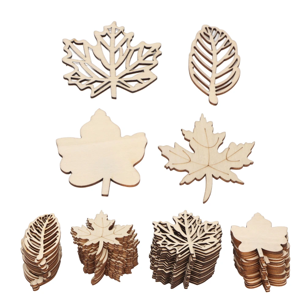 80PCS Wooden Hollow Leaf Smooth Cutting Composite Wood Hollow Out Leaf Piece for Decoration