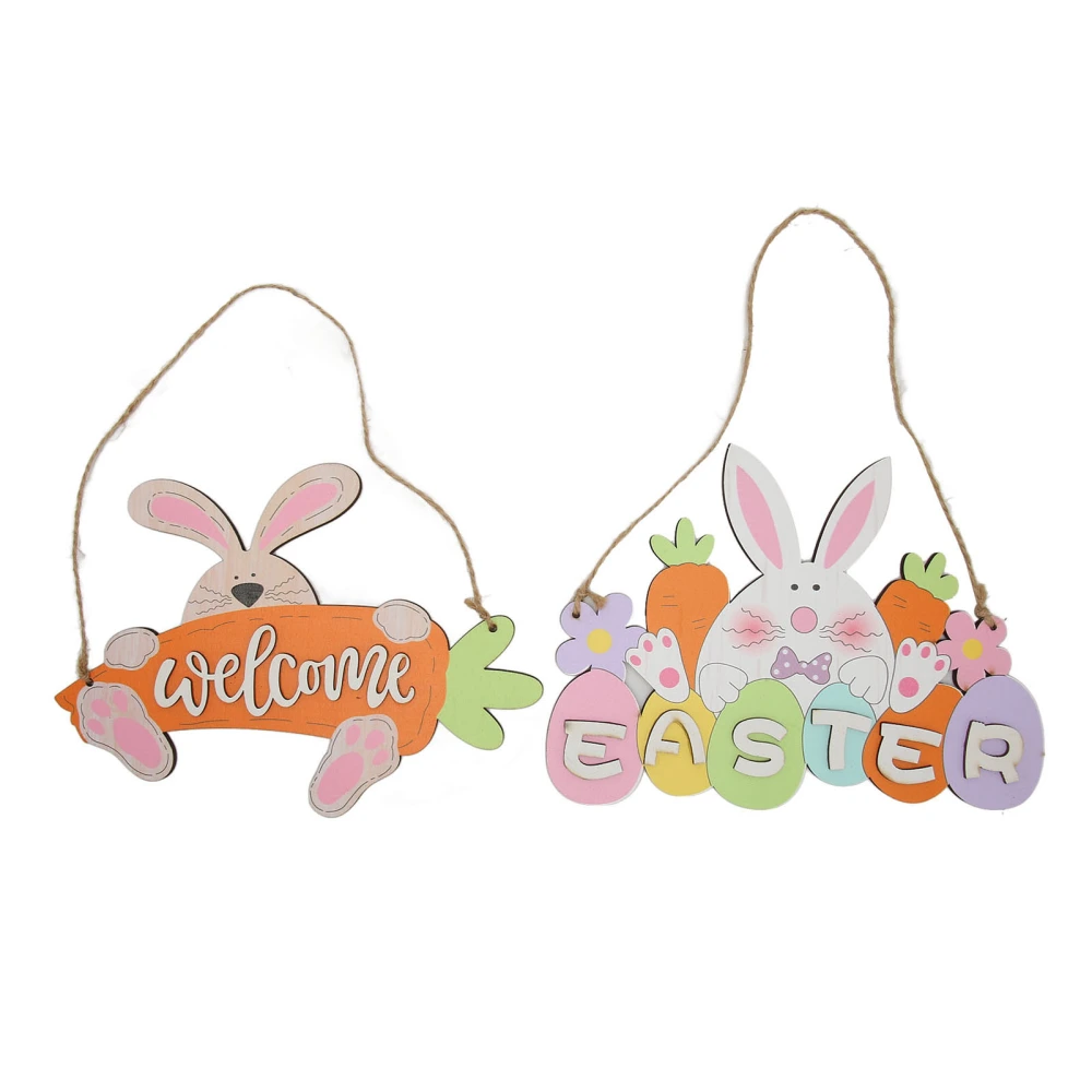 2PCS Easter Rabbit Door Hanging Cute Pattern Exquisite Texture Comfortable Touch for Trees Windows Walls