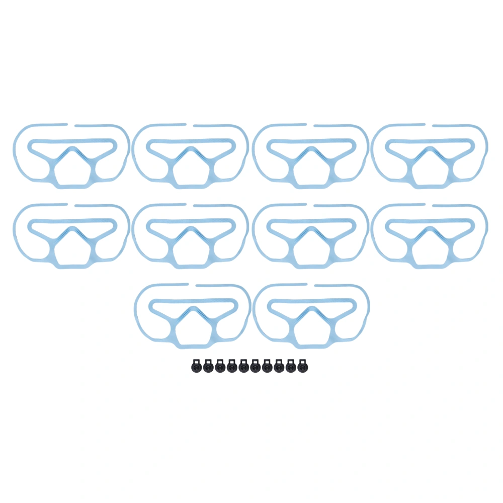 10Pcs Mask Brace Antifog Food Grade Silicone Freely Foldable Reusable Mask Support Frame for Outdoor Office School Blue