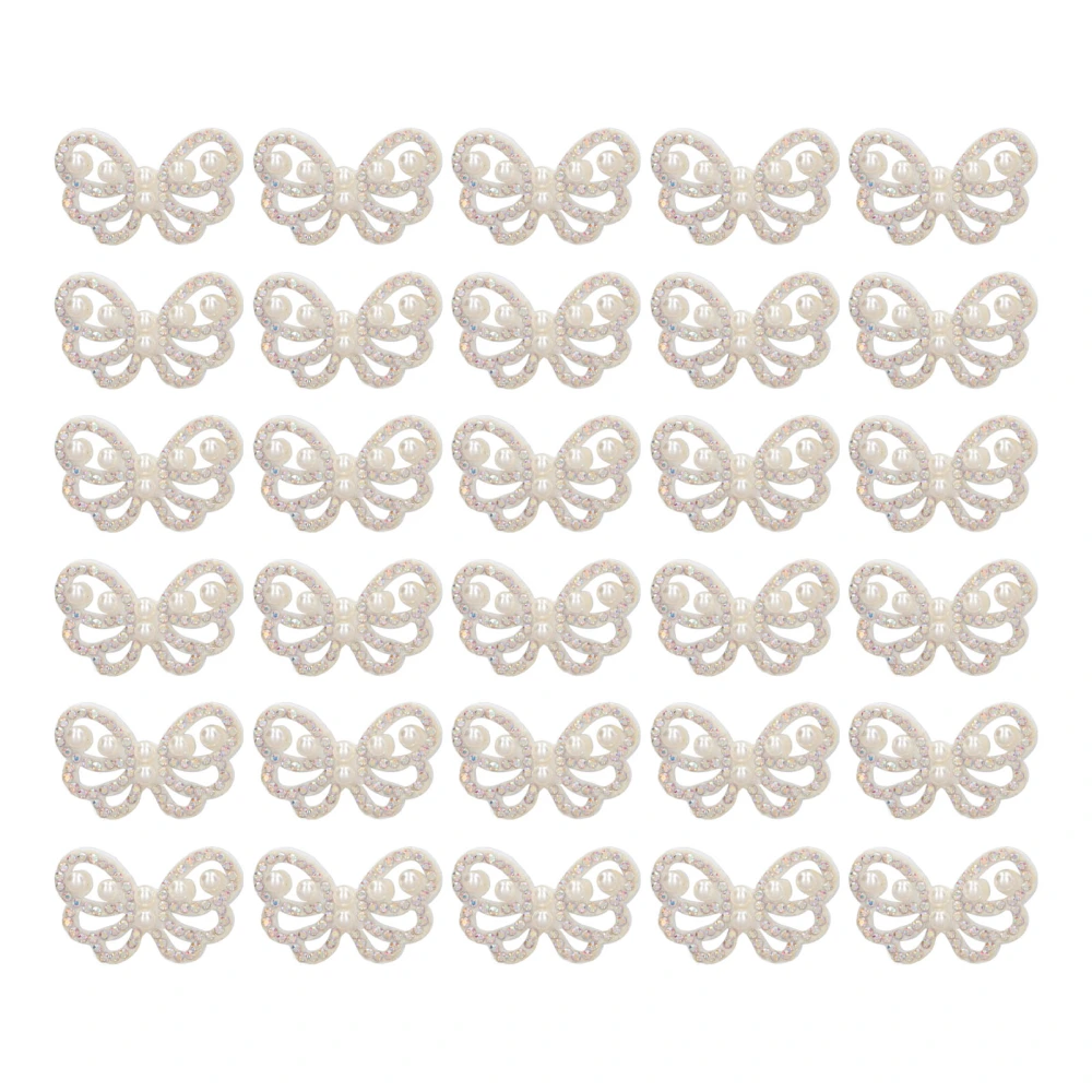 30Pcs Sew On Patches Inset Faux Pearl Rhinestone Easy to Use Widely Used Embroidery Applique for Craft DIY Projects