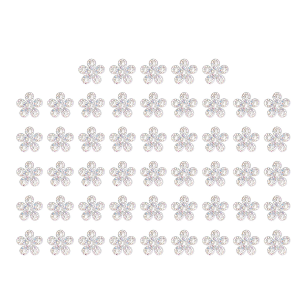 50pcs Rhinestone Flower Patches DIY Fashionable Beautiful Sew On Patches for Backpacks Collars Clothes