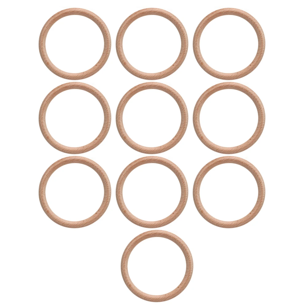 10 Pcs Wooden Rings Natural Grain Polished Smoothly Comfortable Touch Craft Wood Ring Pendant 10cm/3.9in