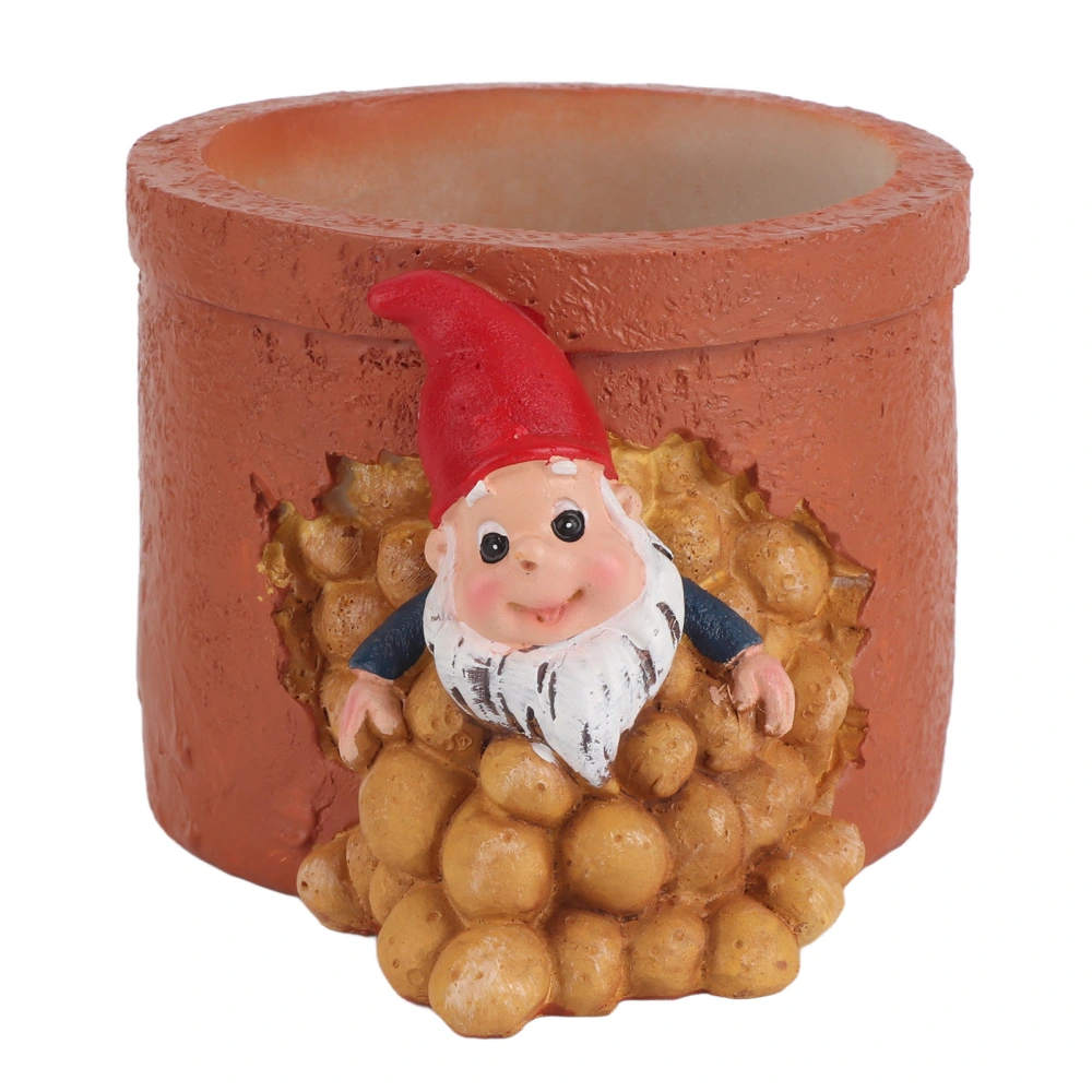 Dwarf Flowerpot Decoration Resin Weather Resistant Delicate Flower Pot Planter for Garden Office Ornament