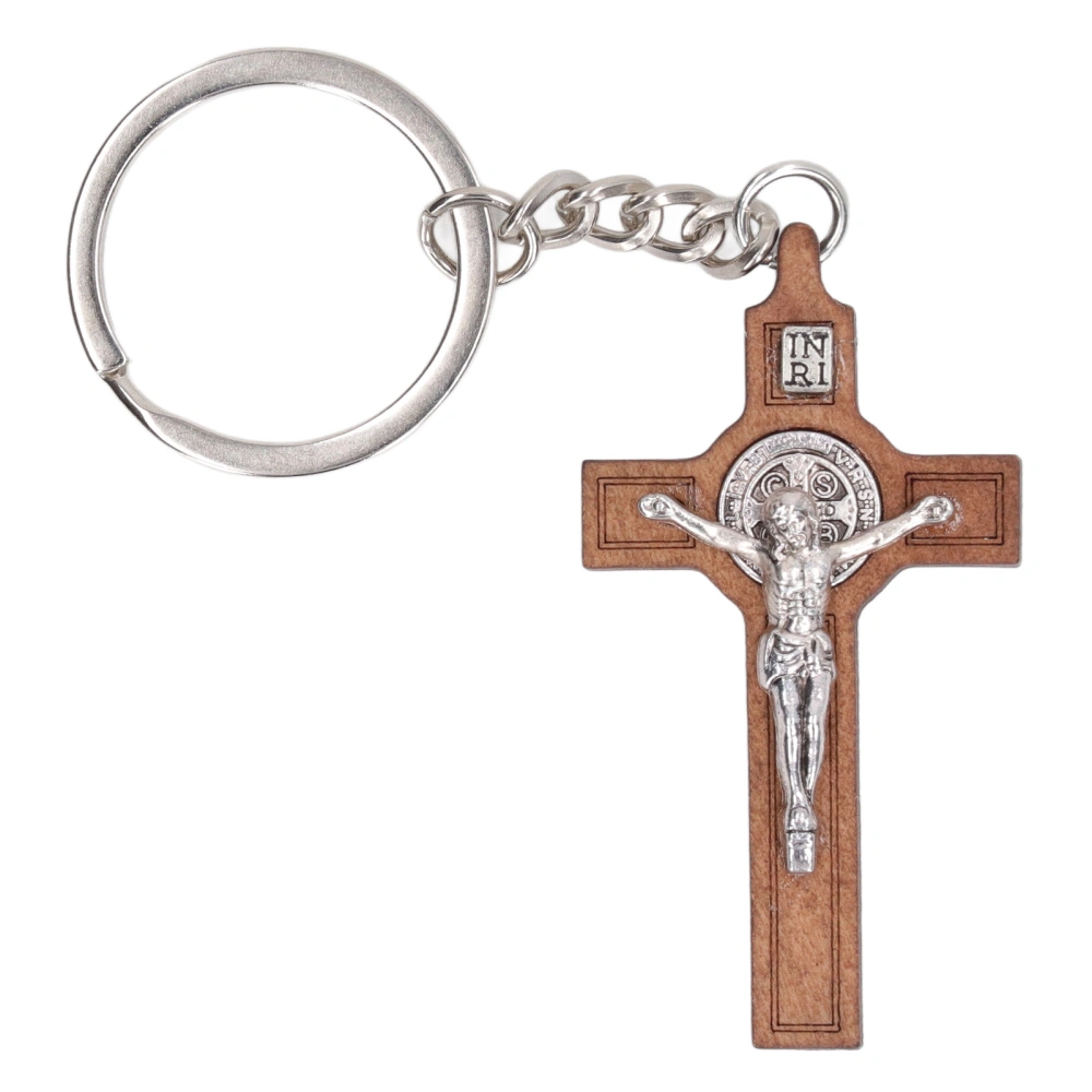 Christian Cross Keychains Engraved Bible Verses Exquisite Jesus Cross Key Chain for Religious Ceremonies