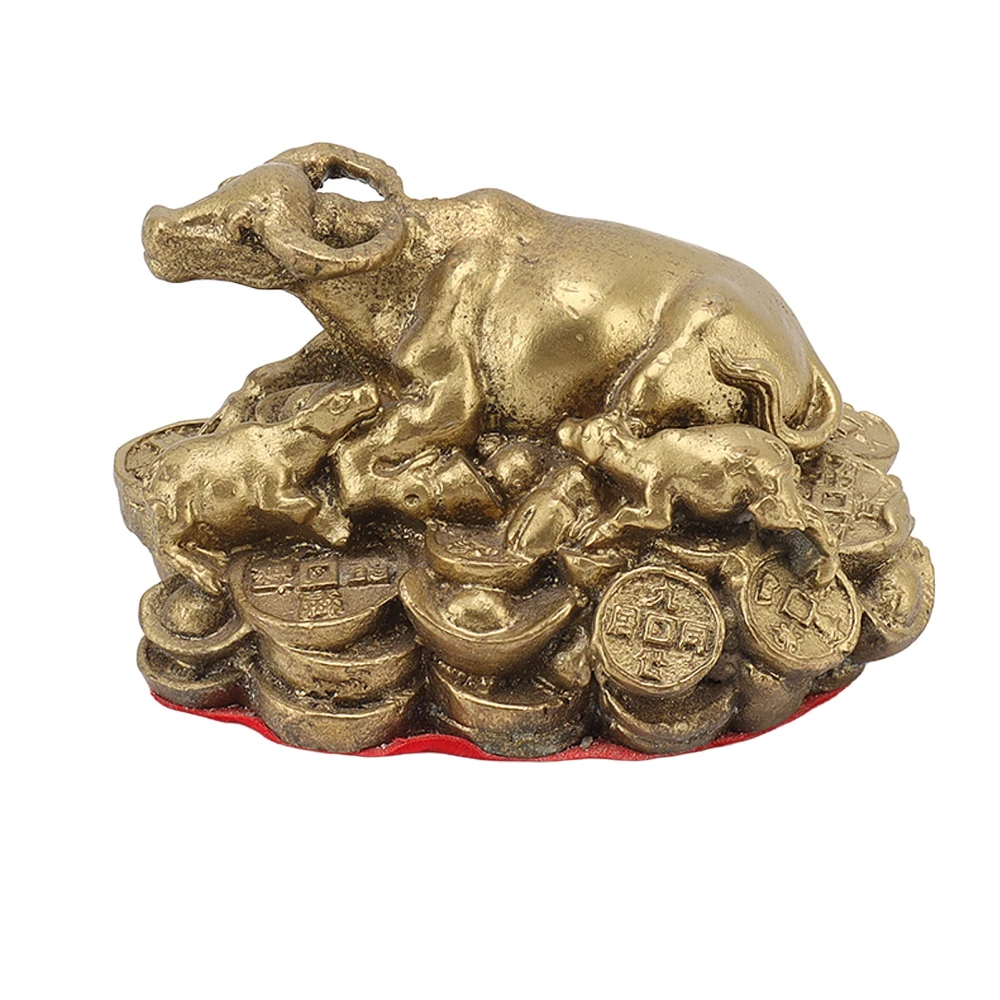 Brass Bull Statue Attracting Wealth Good Luck Handcrafted Bull Decor Bull Figurine for TV Cabinet Office