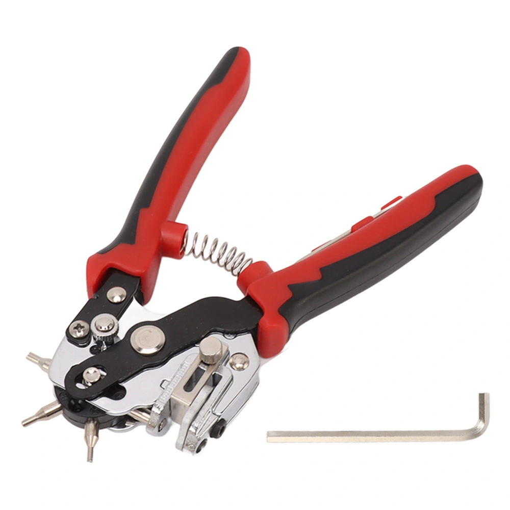 Leather Hole Punch with 6 Holes 360 Degree Rotating Adjustment Sharpness V Shaped Knife Edge Belt Hole Puncher for Thin Iron