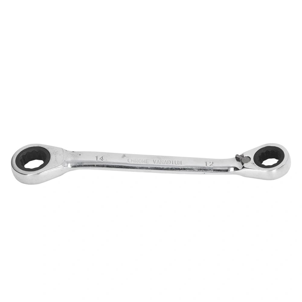 Double Box Ratcheting Wrench 12‑14mm 72 Tooth Chrome Vanadium Steel Double Ended Ratchet Wrench for Auto Repair