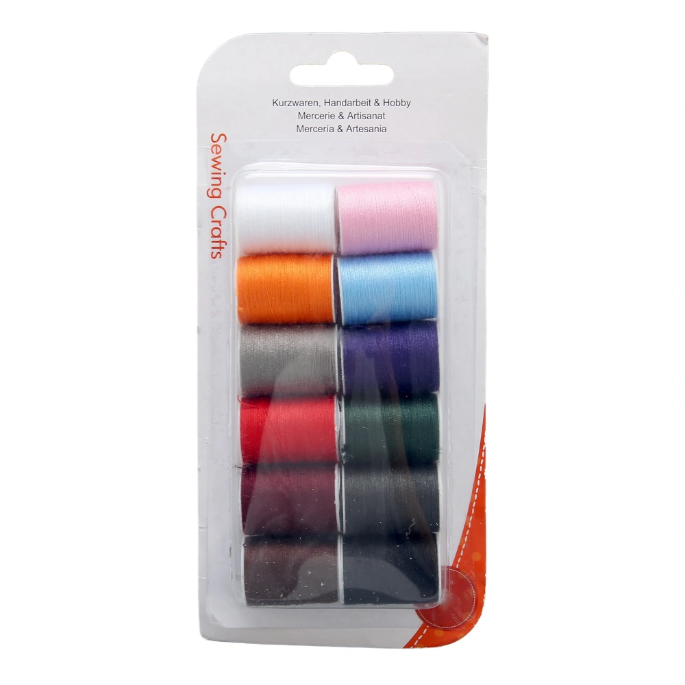 12 Pcs Sewing Thread Polyester Colorful Household Embroidery Thread Hand Sewing Thread