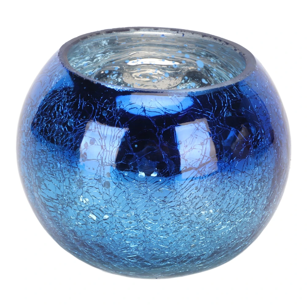 Tea Light Holder Warm Romantic Glass Attractive Decorative Handcrafted Textures Table Centerpiece Decor Gradient Blue