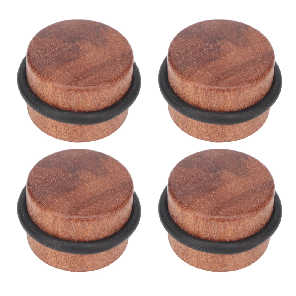 4PCS Cylindrical Door Stopper Prevent Impact Silent Punch Free Solid Wood Floor Door Stopper with Black Rubber Ring