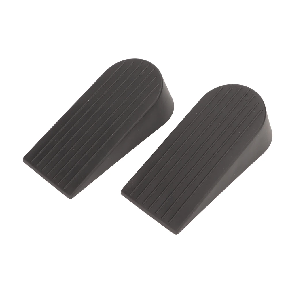 2 Pcs Door Stoppers Flexible Thick Skid Resistance Wearproof Large Black Security Door Stops for Bottom of Door