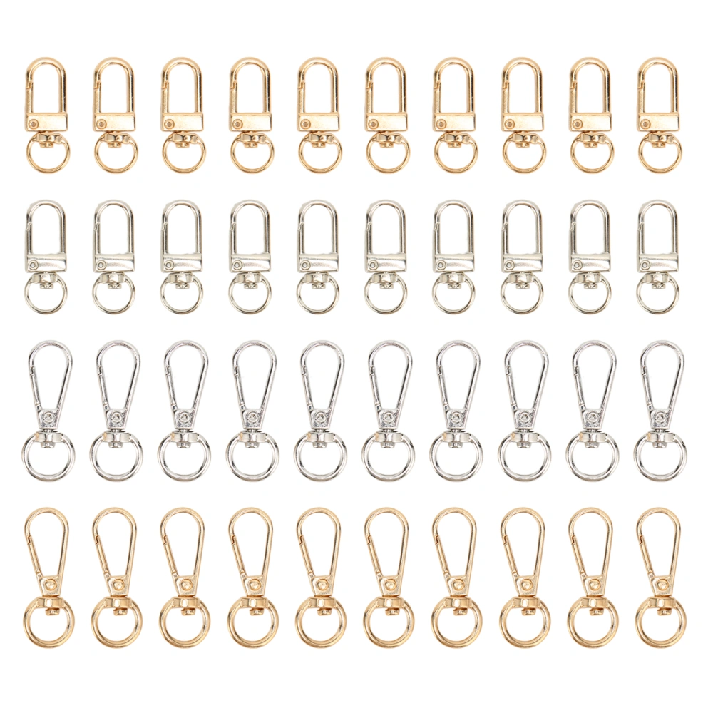 40Pcs Lobster Claw Clasps Zinc Alloy Gold Silver Color Glossy Multifunction Trigger Clips for Lanyard Keychain Pendant