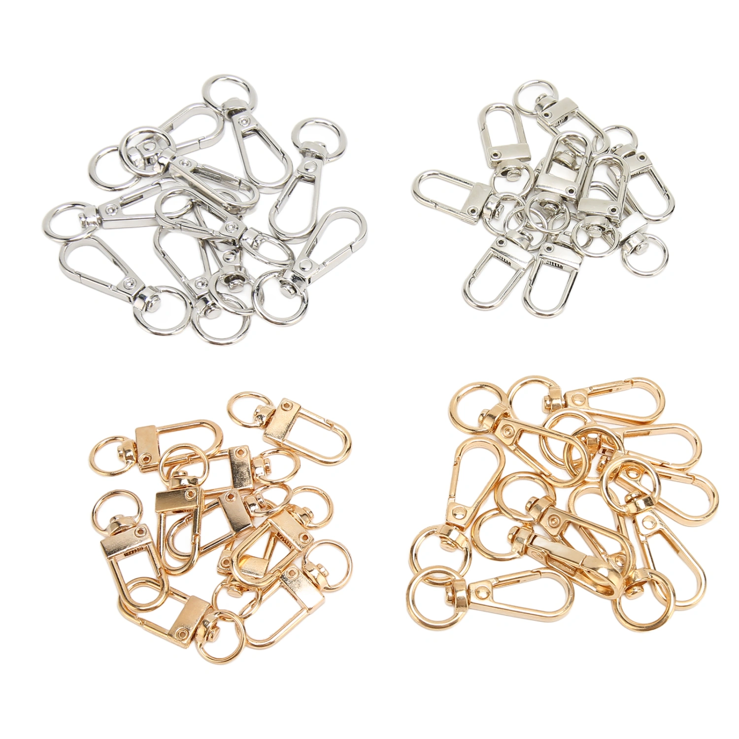 40Pcs Lobster Claw Clasps Zinc Alloy Gold Silver Color Glossy Multifunction Trigger Clips for Lanyard Keychain Pendant