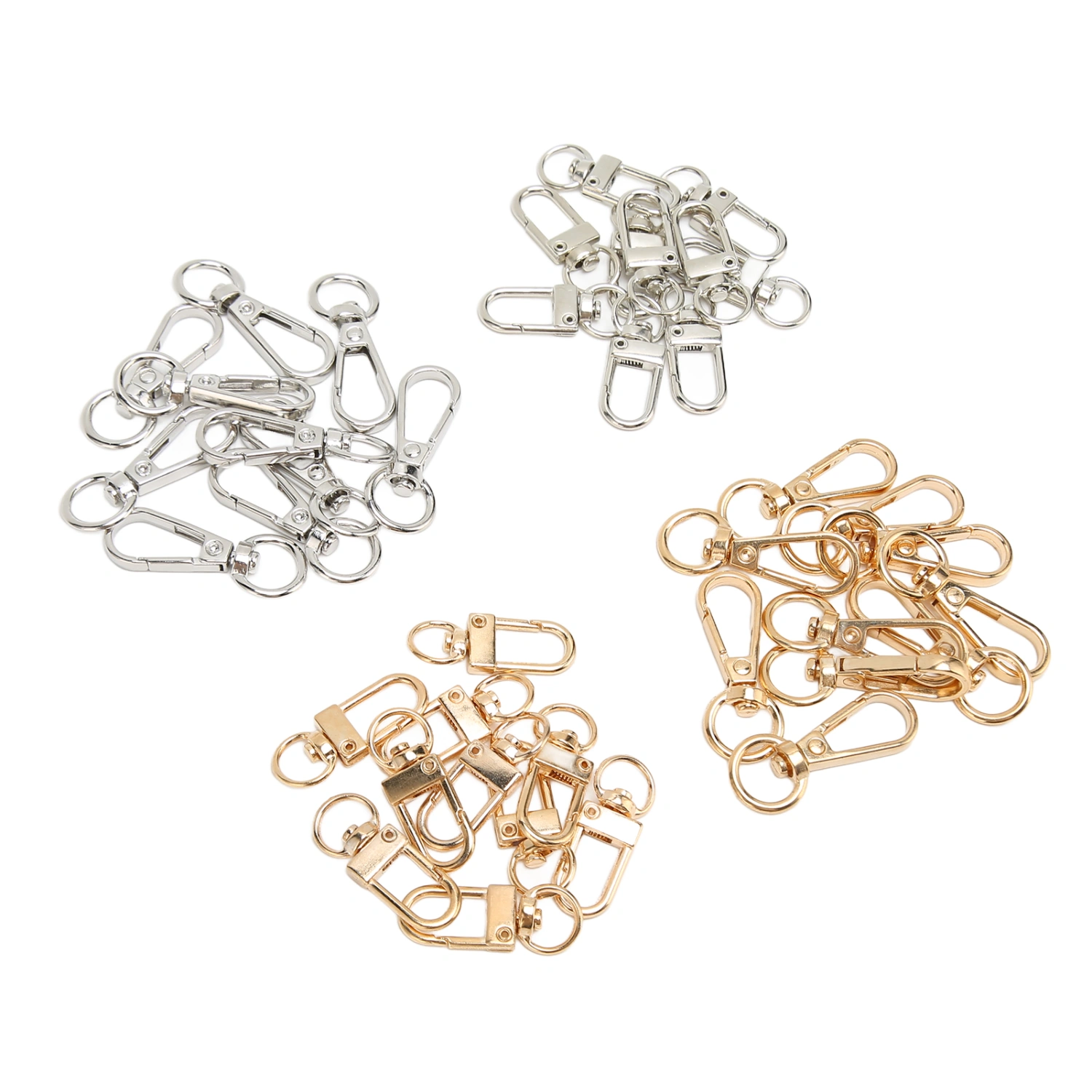 40Pcs Lobster Claw Clasps Zinc Alloy Gold Silver Color Glossy Multifunction Trigger Clips for Lanyard Keychain Pendant