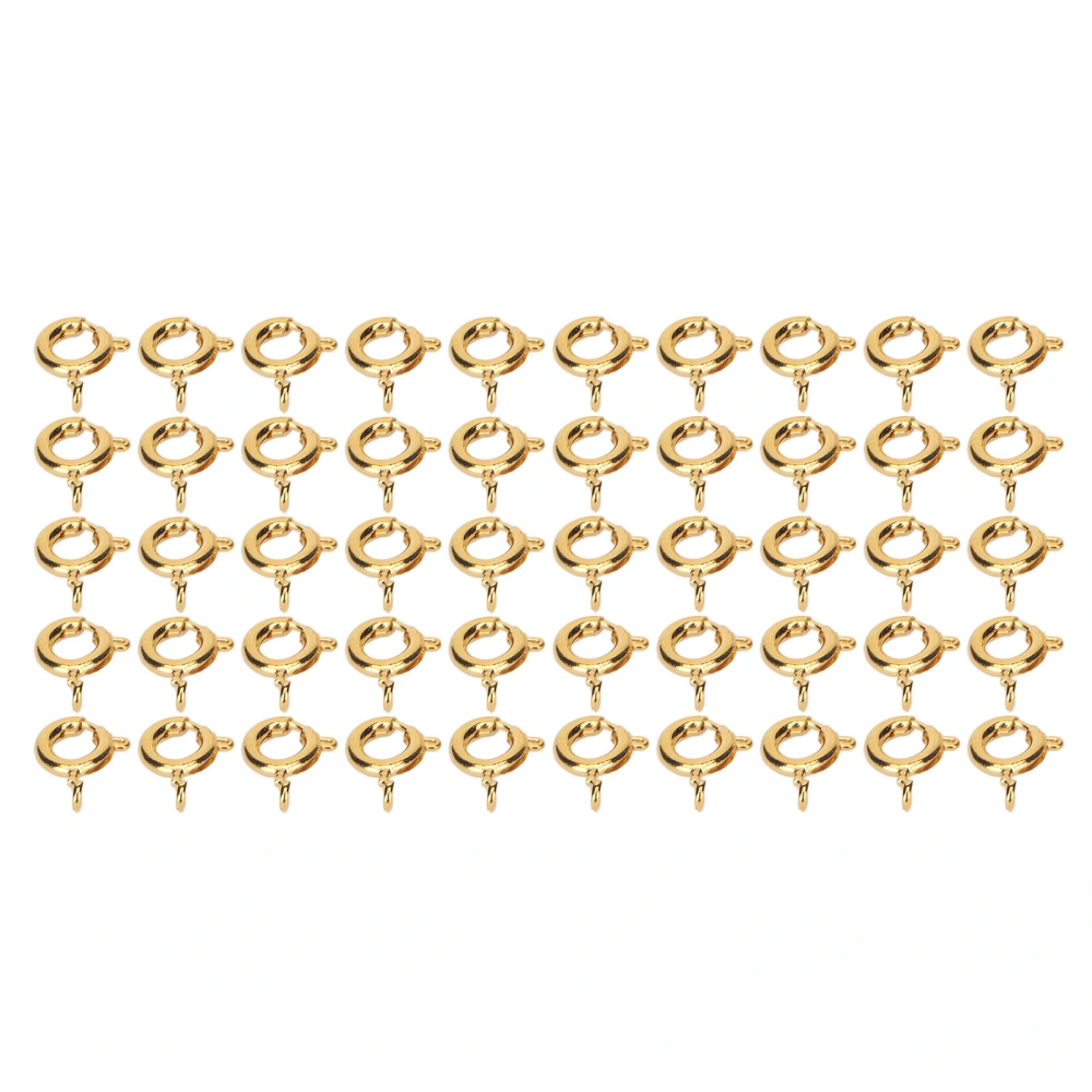 50 Pcs Spring Ring Clasps 6mm Diameter 1.5mm Hole Decorative Copper Round Clasps for Jewellery Gold