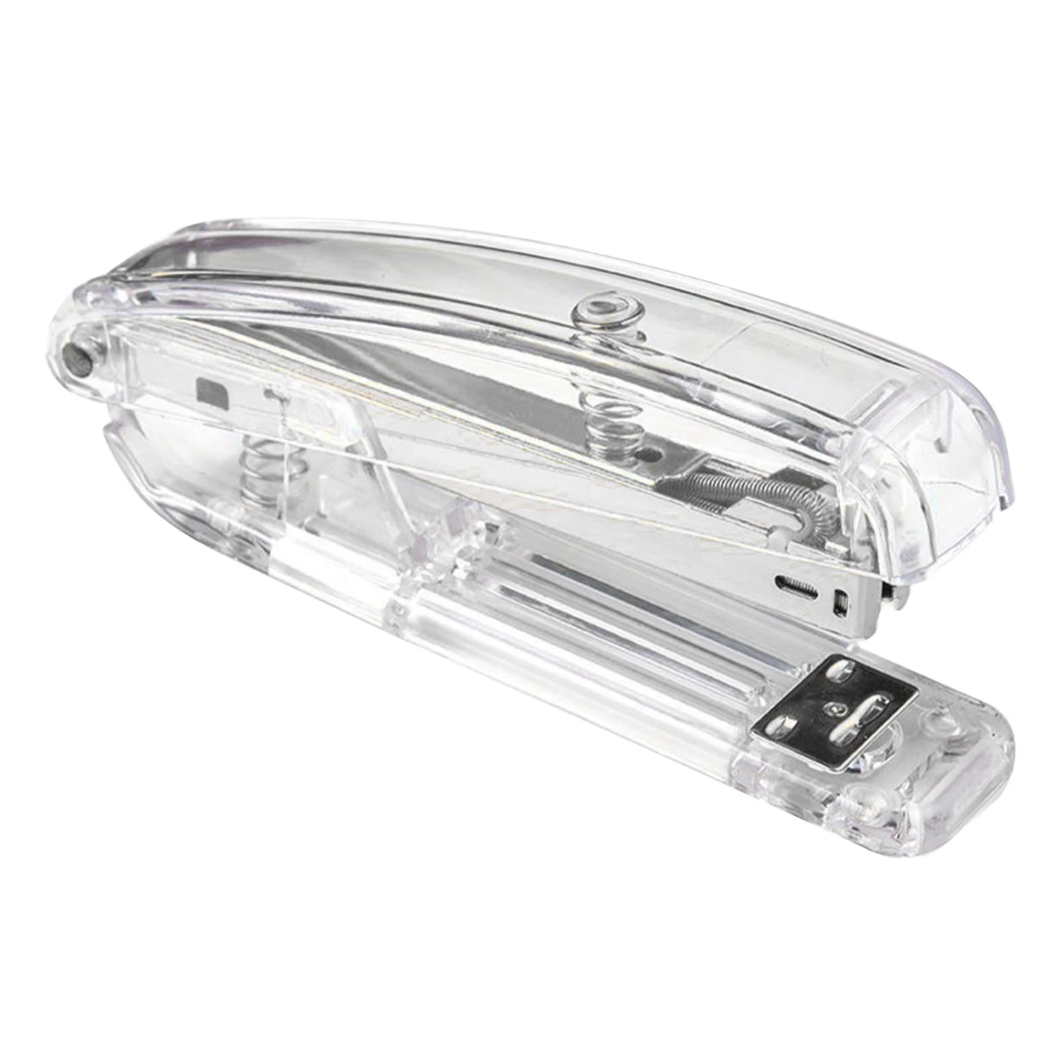 Stapler Minimalist Style Labor Saving Easy Stapling Comfortable Grip Acrylic Metal Handheld Stapler for Office School Silver