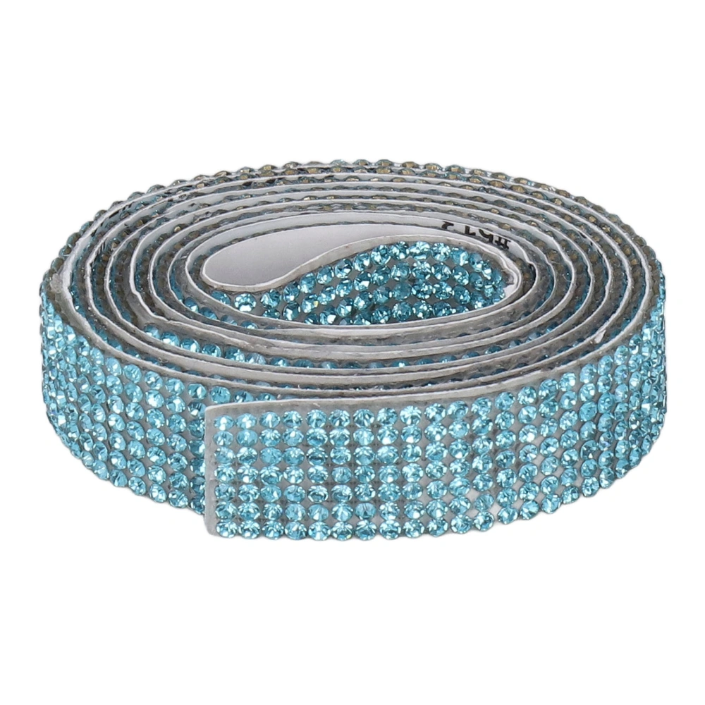 Rhinestone Strip Lake Blue 5yd Length Self Adhesive Sparkling Widely Used Crystal Ribbon for Party Wedding Home