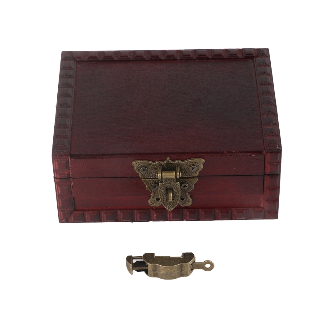 Wood Treasure Chest Antique Vintage European Style Hand Made Wooden Jewelry Storage Box Decoration