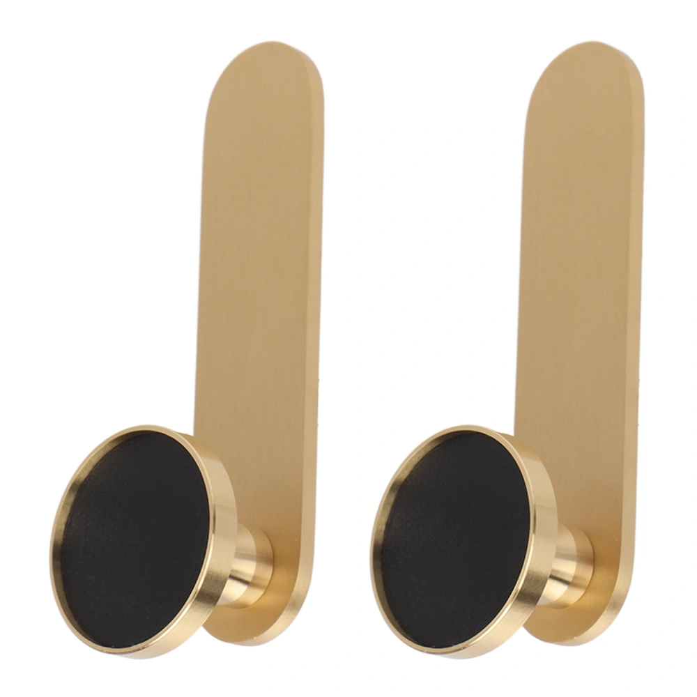 2Pcs Towel Hook Brass Clothes Coat Robe Hanger for Bathroom Hotel Kitchen Garage Wall Mounted Punch Free Black M