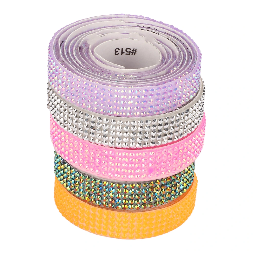 5 Rolls Rhinestone Strip Assorted Colors 1yd Length 0.4in Width Widely Used Crystal Ribbon for Decoration DIY Craft