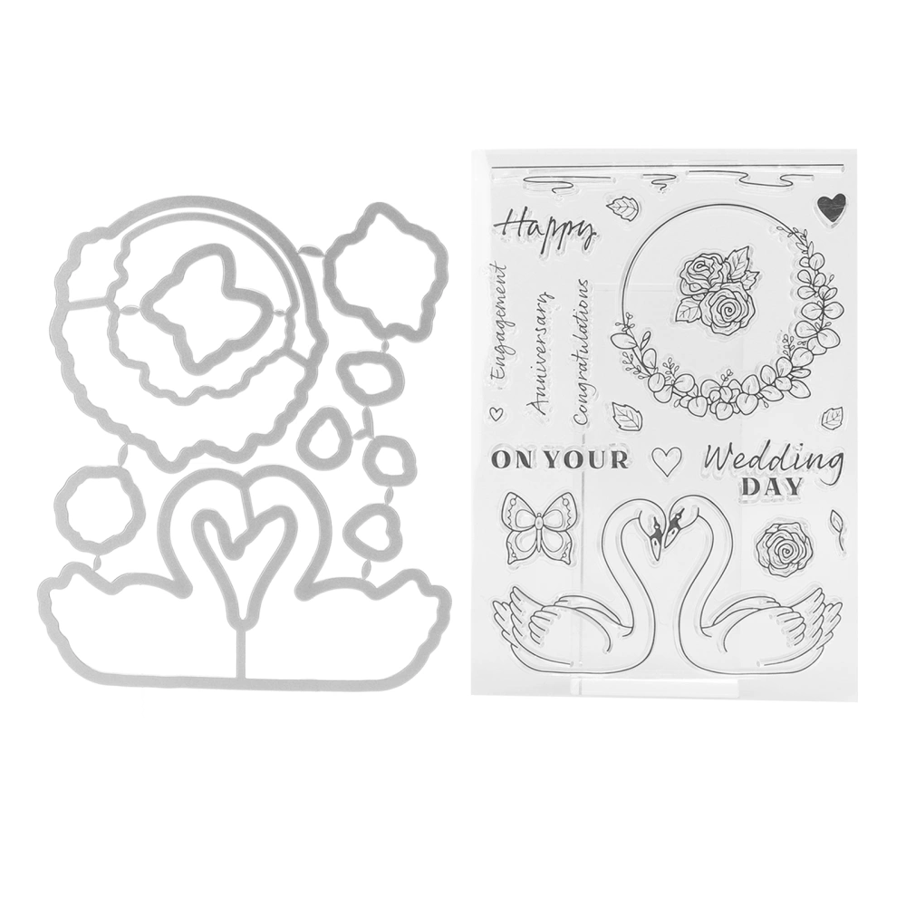 Clear Stamps Transparent Valentine's Day Theme TPR Carbon Steel Reusable DIY Easy Carving Embossing Tool for Envelopes