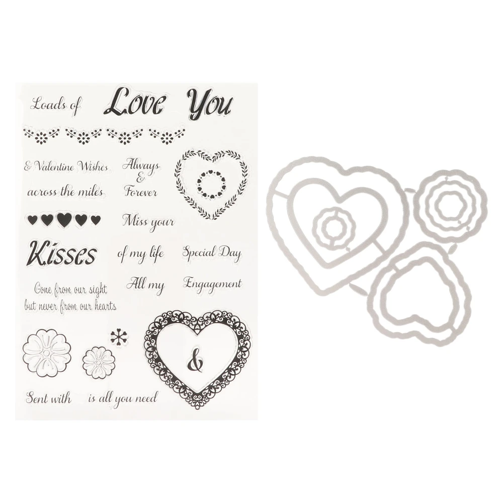 Clear Stamps with Die Mold DIY Combination Recyclable Clear Imprint Card Making Stamps for Scrapbooking