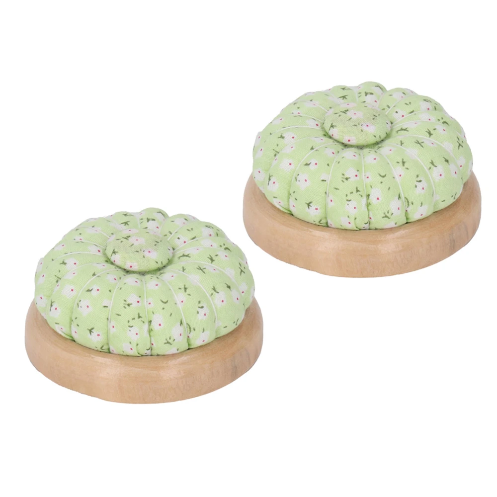 2PCS Sewing Pin Holder Magnetic Button Pumpkin Shape Sewing Needles Cushion for DIY Cross Stitch