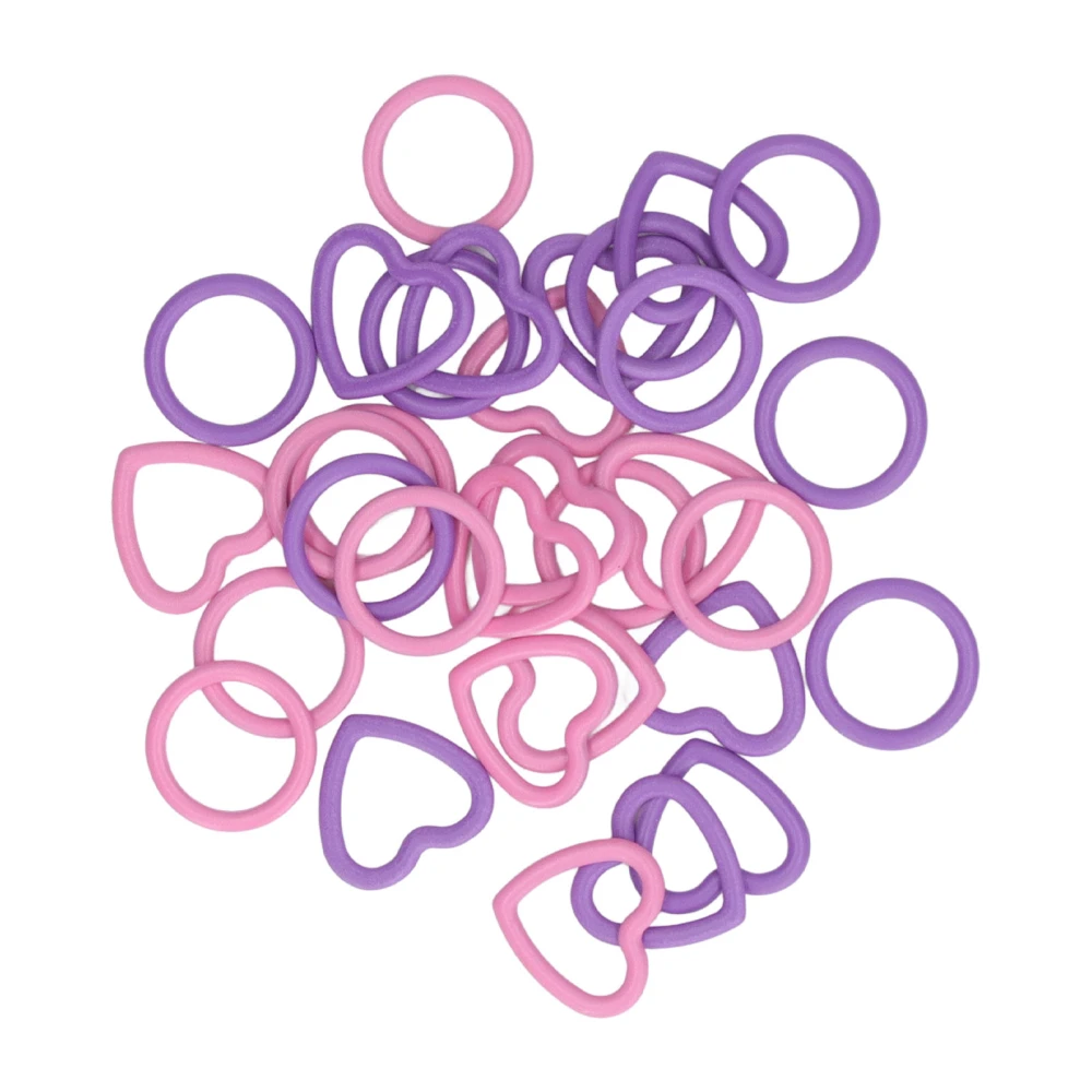 32Pcs Pink Purple Household Round Heart Type Knitting Stitch Markers Set Robust Crochet Stitch Marker