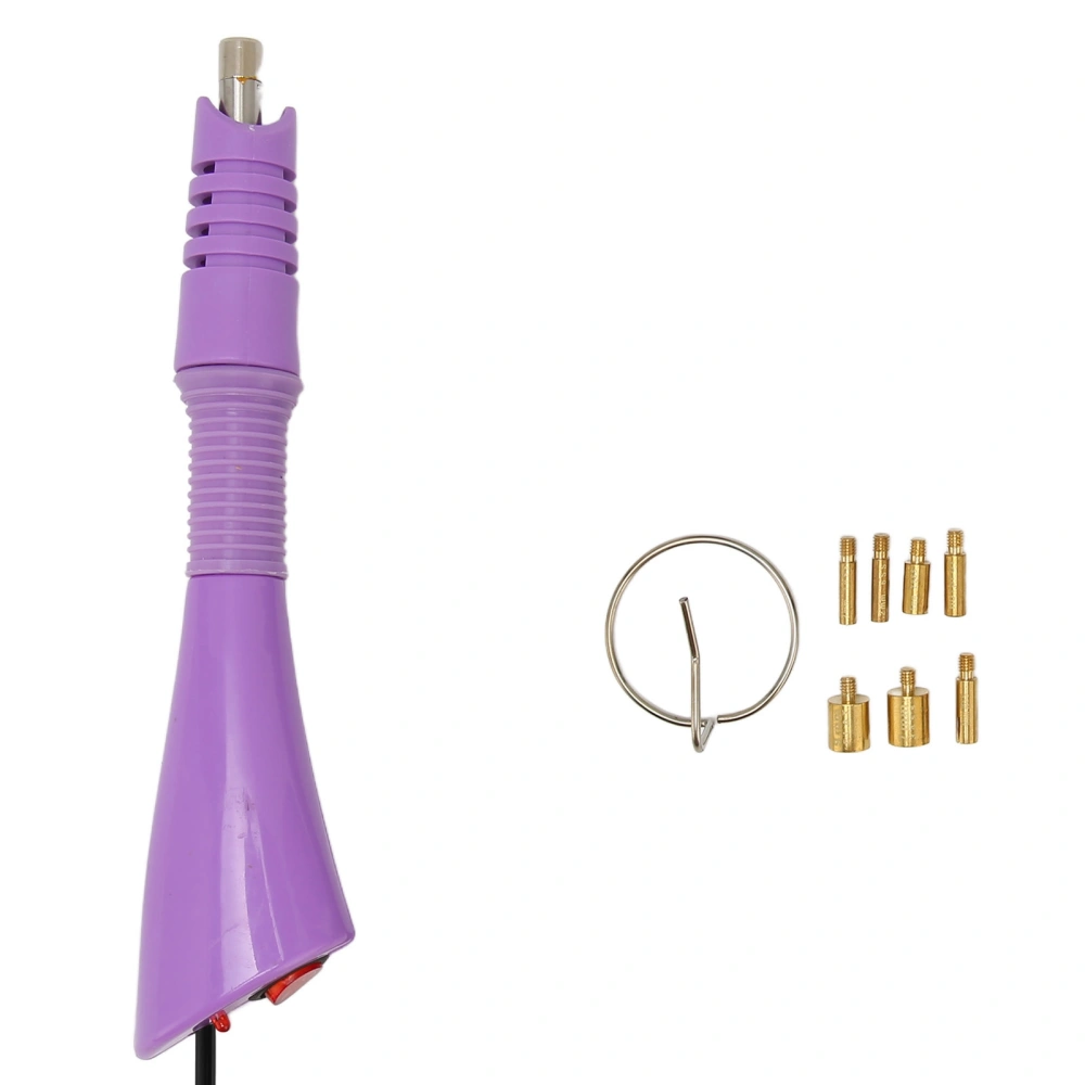 Hot Fix Applicator with 7 Tips Iron Rings Energy Saving Metal DIY Hot Fix Machine for Clothes Purple 110‑