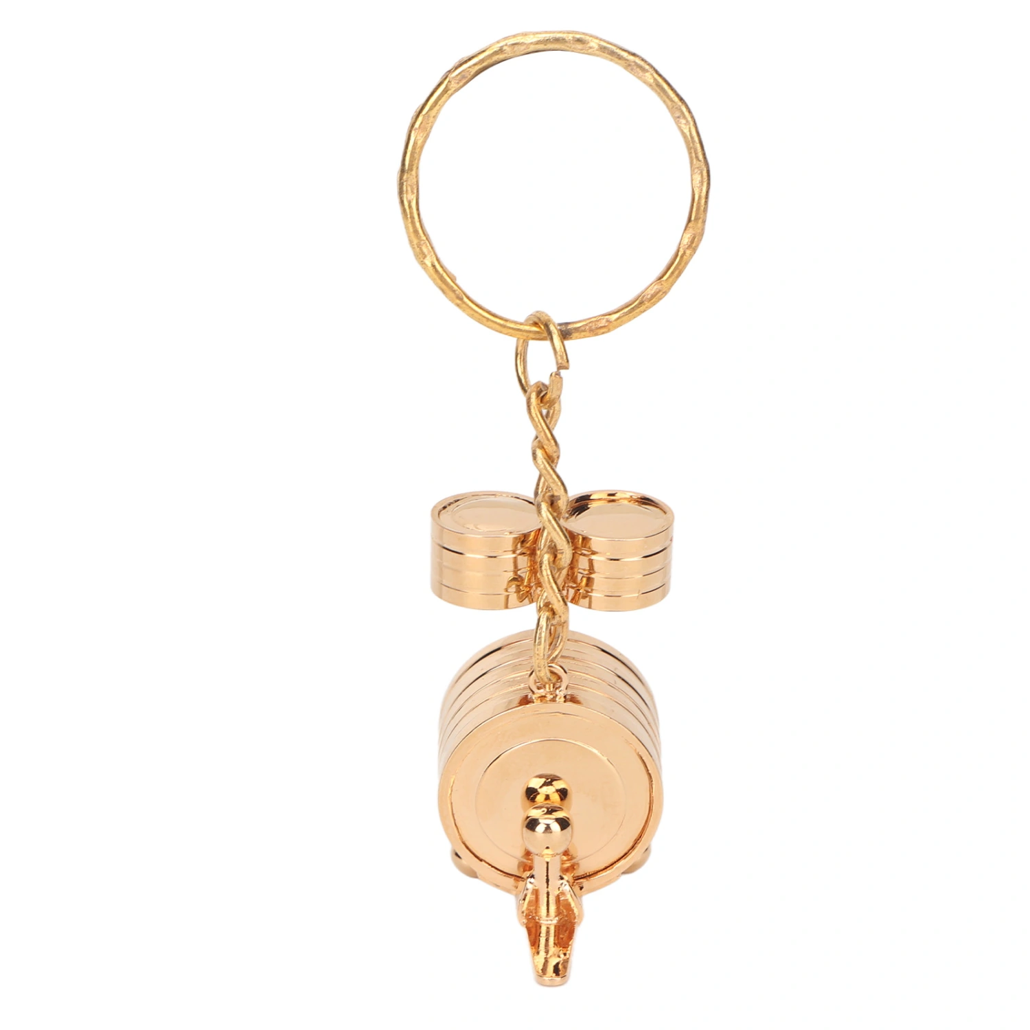 Mini Drums Keychain Attractive High Strength Metal Portable Mini Instrument Keychain for Outdoor Gold