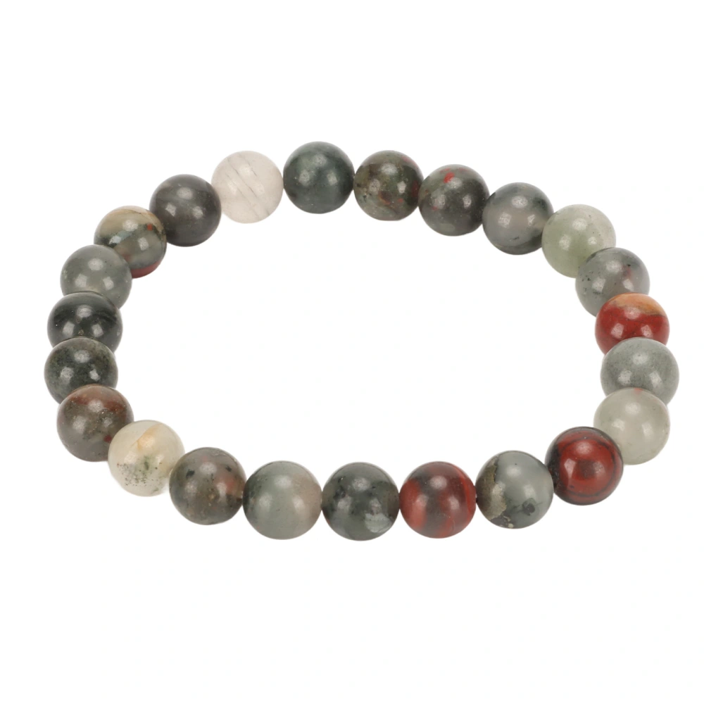 Beaded Bracelet Elegant Diameter 8mm Stretch Natural Crystal Bracelet for Unisex Meditation Decompression Gift Africa Bloodstone