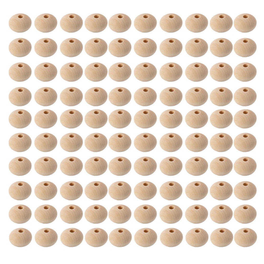 100 Pcs Wood Beads 25mm Diameter DIY Making Classical Elegant Burlywood Decorative Practical Craft Wooden Spacer Bead