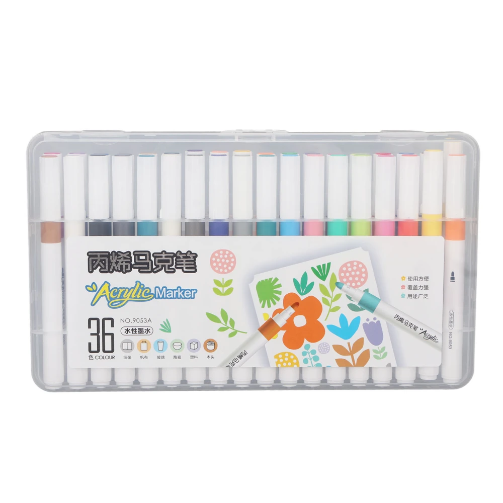 Acrylic Paint Markers Water Based Ink Waterproof High Coverage Paint Pens Paint Markers for DIY Painting 36 Color