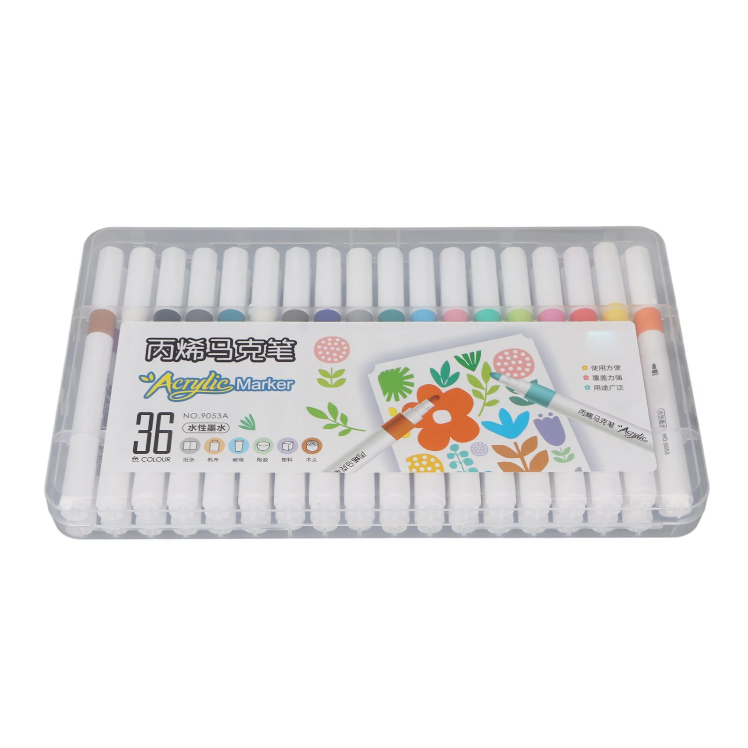 Acrylic Paint Markers Water Based Ink Waterproof High Coverage Paint Pens Paint Markers for DIY Painting 36 Color