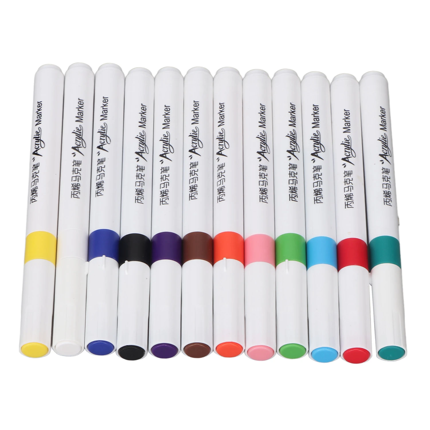 Acrylic Paint Markers Water Based Ink Waterproof High Coverage Paint Pens Paint Markers for DIY Painting 12 Color