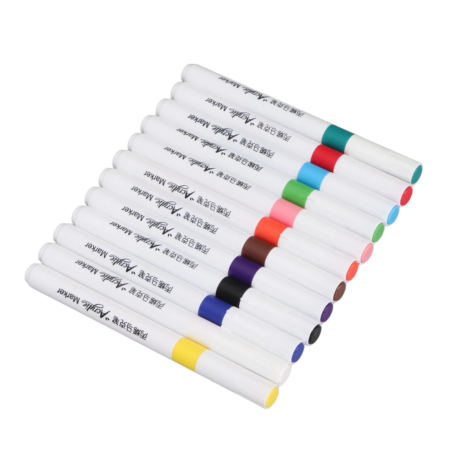 Acrylic Paint Markers Water Based Ink Waterproof High Coverage Paint Pens Paint Markers for DIY Painting 12 Color
