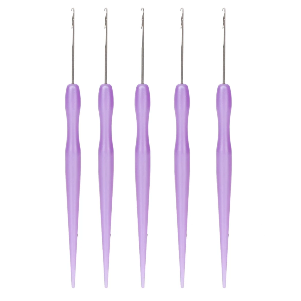 5pcs Latch Hook Crochet Needle Round Tip Multipurpose Hair Extension Crochet Hook for Daily Use Purple