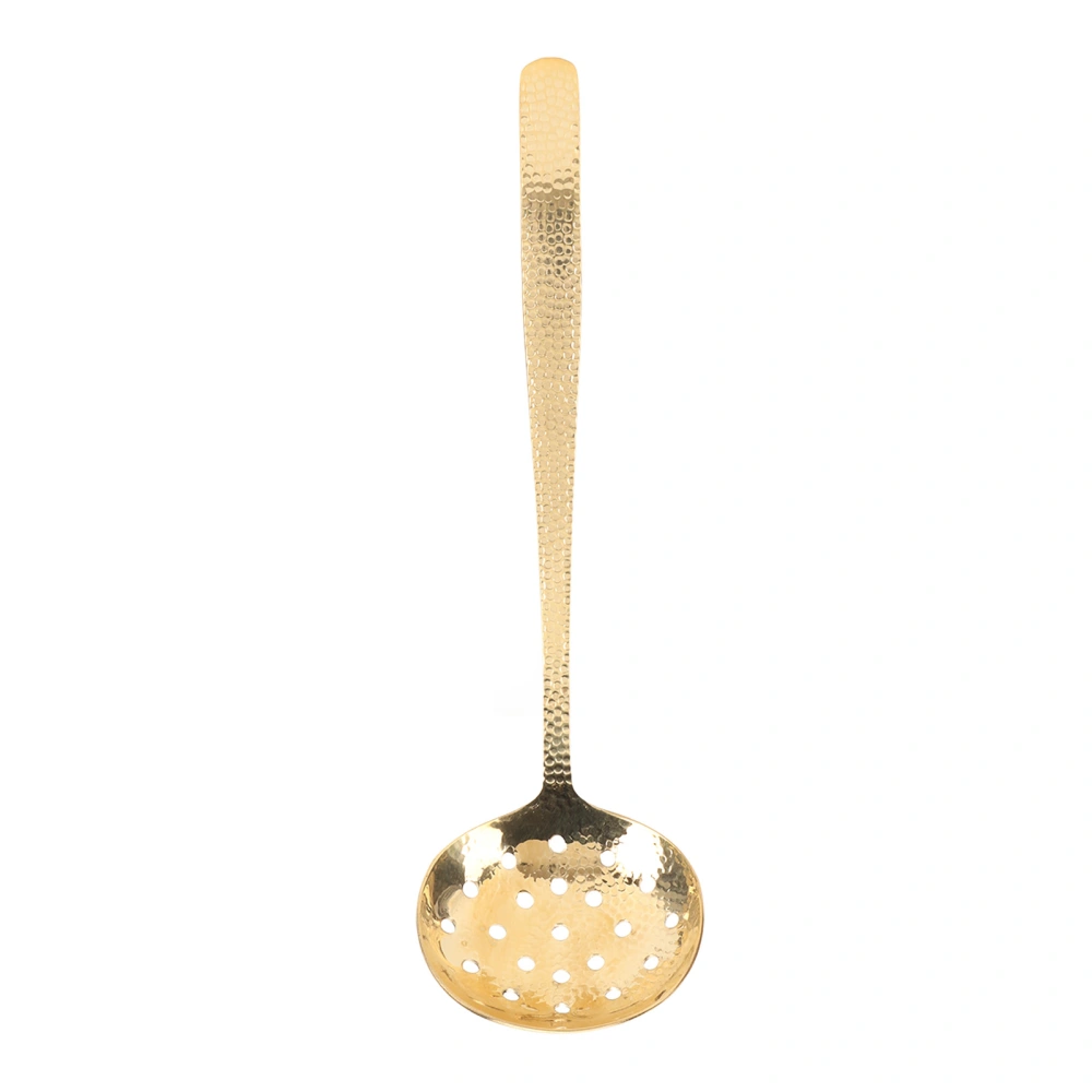 Soup Ladle Durable Brass Elegant Bright Gold Color Balanced Weight Multifunction Ladle Spoon for Home Kitchen Cooking Slotted Ladle