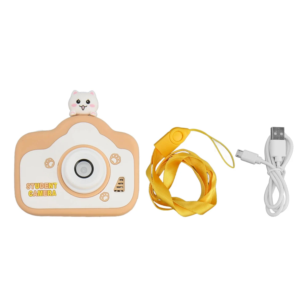 Kids Digital Camera Khaki 40MP HD Dual Camera Children's Cartoon Digital Camera Video Recorder with Lanyard