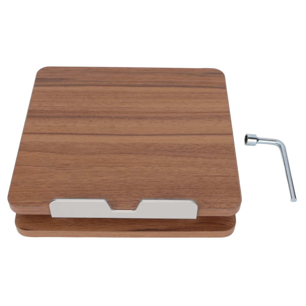 Wooden Laptop Stand Comfortable Ergonomic Regulable Design Aluminum Alloy Deep Wood Color Office Laptop Bracket