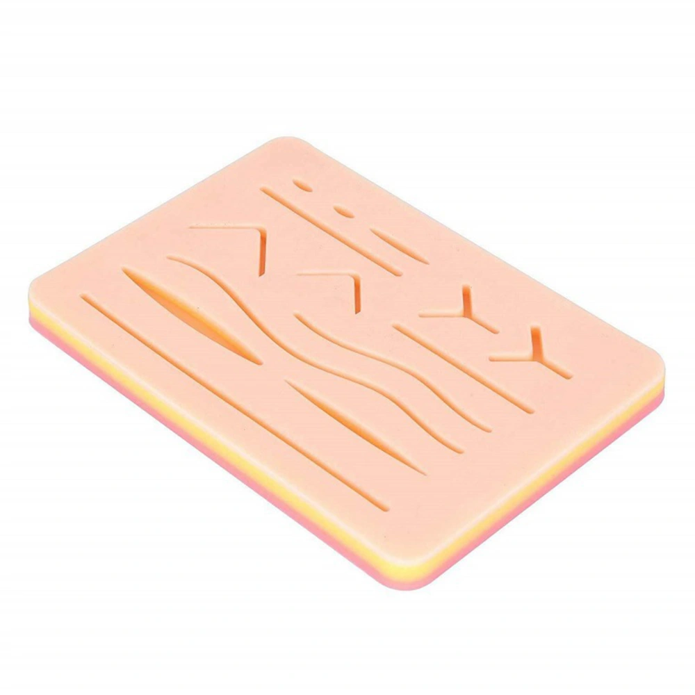 Suture Practice Pad 3 Layers Food Grade Silicone Odorless High Simulation Training Skin Model for Students Teachers