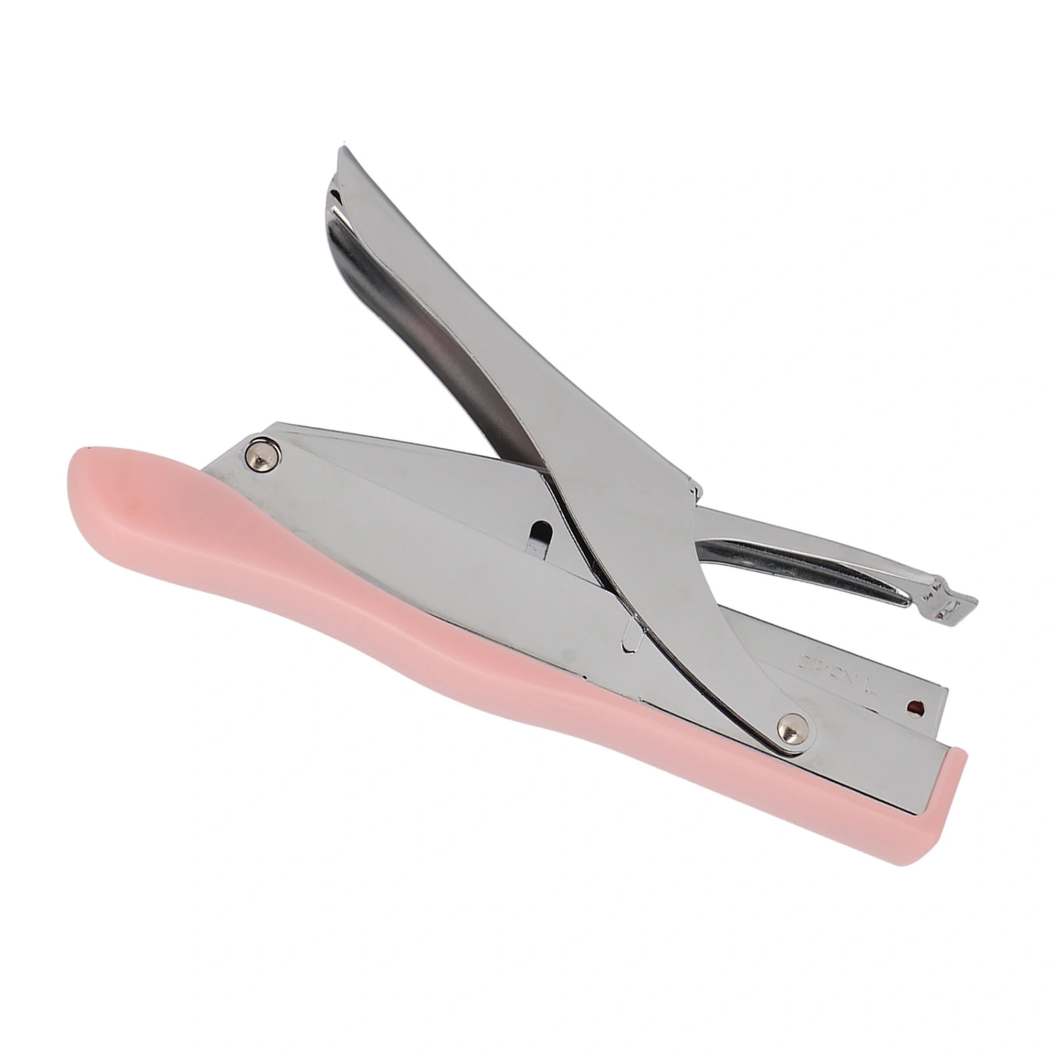 Hand Held Stapler Ergonomic Frosted Surfaces Portable Plier Stapler Home School Office Binding Documents Pink