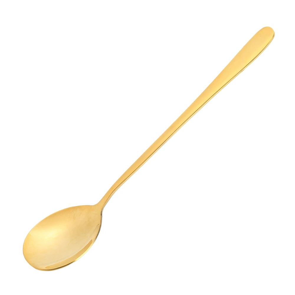 Gold Soup Spoon Polishing Process Rust Prevention Brass Table Spoon with Long Handle for Restaurants Parties