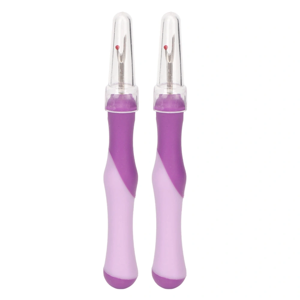 2pcs Sewing Seam Rippers DIY Handcraft Stainless Steel Embroidery Remover with Ergonomic Handle for Sewing Crafting Purple