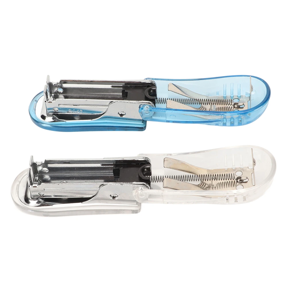 2pcs Mini Stapler 20 Sheets Capacity Lever Structure Portable Stapler Handheld Stapler for 24Pin 6Pin White Blue