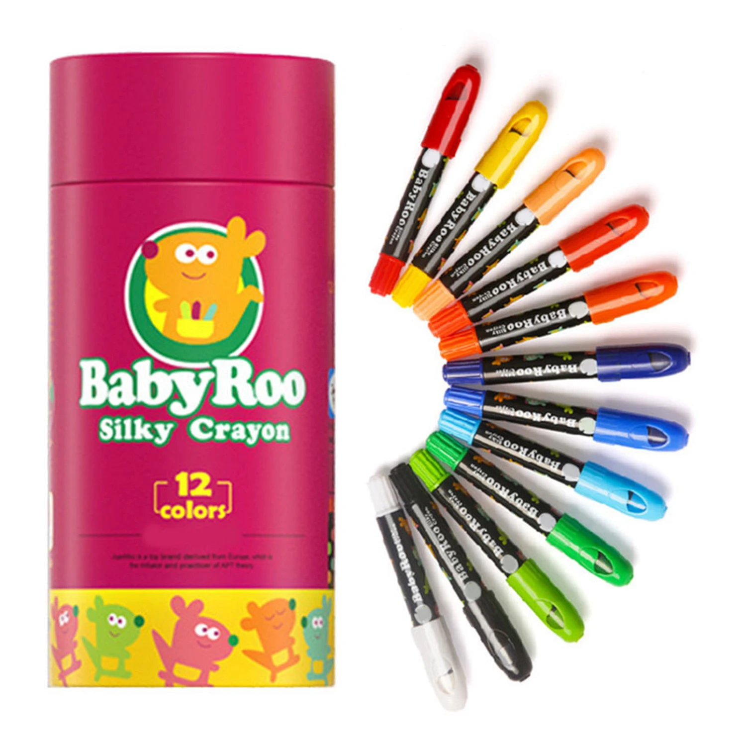 Oil Pastel Set for Kids Washable Comfortable Grip Colored Oil Pastels with Plastic Shell for Daily Painting 12 Colors