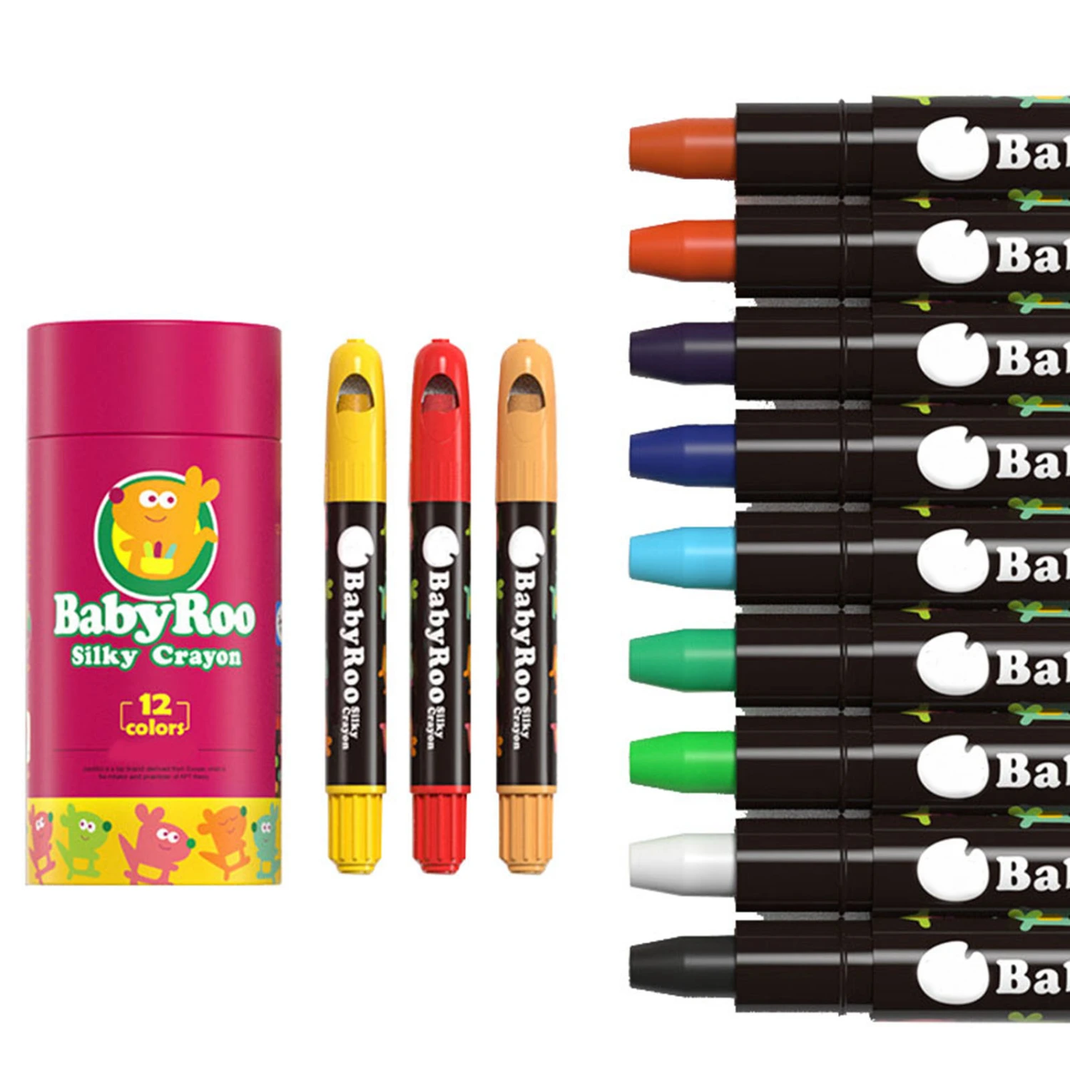 Oil Pastel Set for Kids Washable Comfortable Grip Colored Oil Pastels with Plastic Shell for Daily Painting 12 Colors